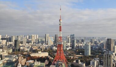 View of Tokyo Tower 🗼 from Azabudai Hills, Roppongi