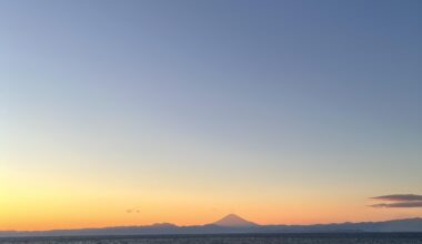 Fujisan during sunset at Arasaki Park