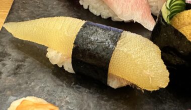 Help a newbie identify this sushi please! Got it in a seasonal sushi platter. Tasted very different, like densely packed mini cod roe?
