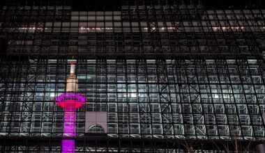 Reflection of Kyoto Tower, 3-12-23