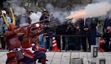 Gun Salute for the 47 Ronin in their Hometown in Ako, Hyogo