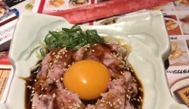 One of the best dishes I ate in Japan. Minced tuna, soy and sesame dressing, egg yolk.