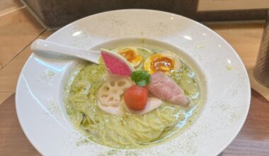 Limited matcha tori paitan from Ginza Kagari in Kamakura