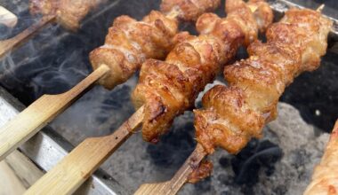 Yakitori skin skewers