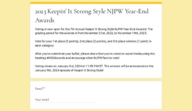 2 days left to vote in 2023 Keepin' It Strong Style NJPW Year-End Awards!