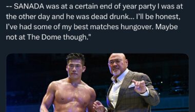 Muta claims he saw Sanada ‘dead drunk’ and comments on wrestling hungover.