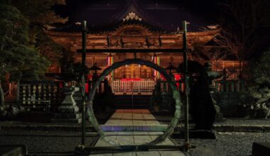 New Year’s Holiday Ikonahime-no-Mikoto Shrine Before Sunrise