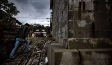 Still standing: Unique houses survive quake in Japanese village