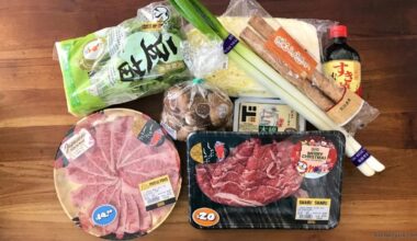 Shopping for sukiyaki ingredients at Don Don Donki