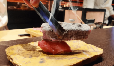 Seared chutoro with charcoal is on another level