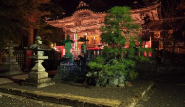 Shirahama Shrine Courtyard Before Sunrise