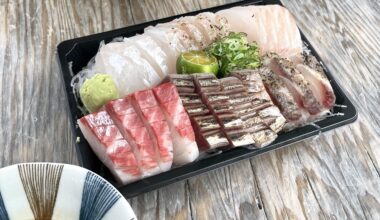 assorted sashimi in Penghu, Taiwan