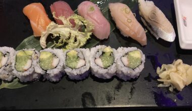 I was very impressed with the nigiri in this lunch special. Can anyone help me identify the 3 fish on the right?