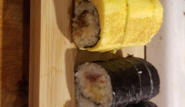 Steak tamagoyaki and anchovies maki