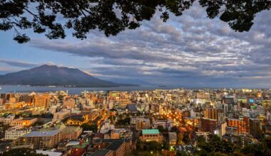 Sunset view of Sakurajima and Kagoshima, 15-12-23