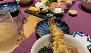 Our Toshikoshi Soba and Salmon/Tuna Sashimi for New Year’s Eve