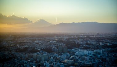 Mt. Fuji from Landmark Tower in Yokohama