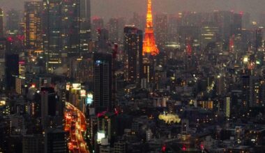 Tokyo tower from Shibuya Sky