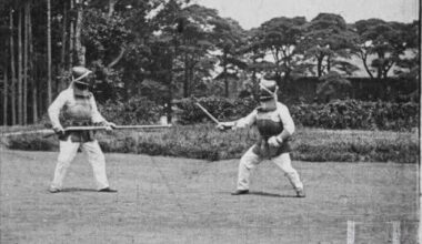 1922 film of athletics and gymnastics at an army school in Shinjuku, shows a demonstration of jumping off stairs. Seems like an early parkour exercise.