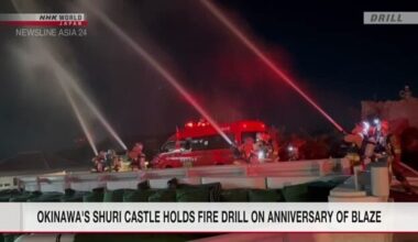 Fire drill held at Okinawa's Shuri Castle, 4 years after devastating blaze