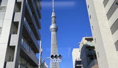 POV: You are on a bus, and you see the iconic Tokyo Skytree in Asakusa, and you have to bend your legs ( almost kneeling, lol! ) on your seat just to capture this shot