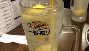 Horumon and lemon sour