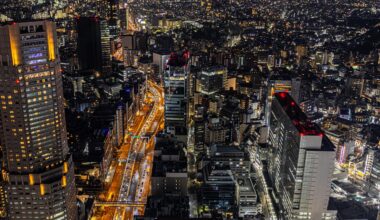 View from Shibuya Sky looking towards FujiSan [OC] Photographed Jan 6