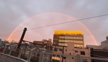 Morning rainbow in Yokohama, today [OC]