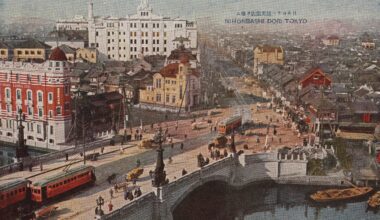 Nihonbashi in 1922, before being flattened by the great Kantō earthquake and firestorm in 1923, and then again in 1945.