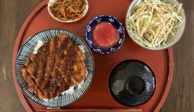 Pork katsu with side dishes