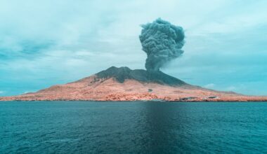 Sakurajima Erupting in Infrared