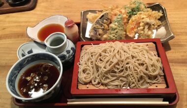 Soba and yasai tempura lunch today