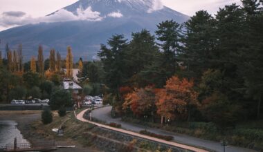 Fujisan, from the bridge in Kawaguchiko