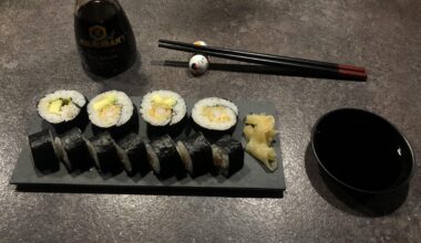 Most recent attempt at tempura prawn sushi