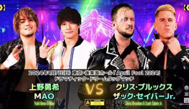 Zack Sabre Jr. & Chris Brookes vs. Yuki Ueno & Mao announced for DDT April Fool 2024