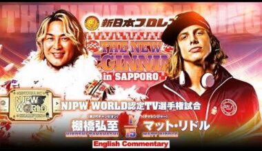 Hiroshi Tanahashi vs Matt Riddle: NJPW World Television Championship match, New Japan Pro Wrestling - The New Beginning in Sapporo, February 23, 2024