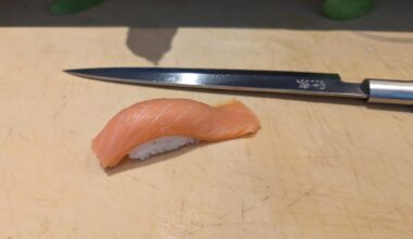 First time making smoked salmon nigiri