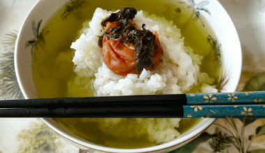 Umeboshi and shisho ochazuke