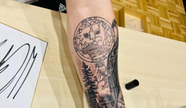 Will Ospreay has gotten a tattoo of the New Japan lion mark (photo by @msr666pro)