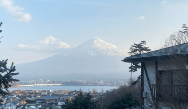 View of Mt. Fuji over Lake Kawaguchi