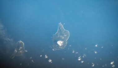 Minamidaito, Kitadaito, and Okinawa on 15 February 2024 from the ISS