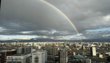 A beautiful rainbow in Kumamoto, from my hotel window