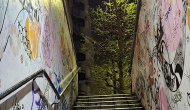 Stairwell exit in Meguro, Tokyo