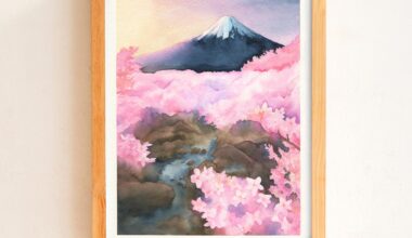 Spring in Japan, a photo of my watercolor painting