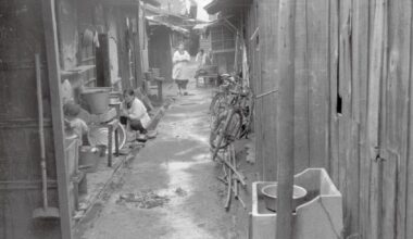 A poor burakumin neighborhood in Osaka, 1958