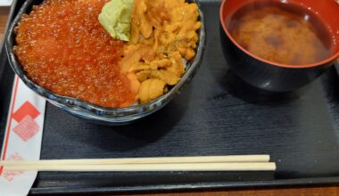 Simple Uni-Ikura don at Nishiki Market