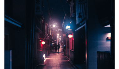 Kyoto at night.