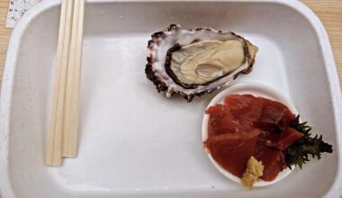 Tuna sashimi at Tsukiji Outer Market in Japan