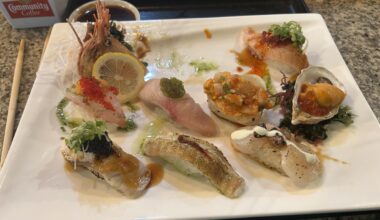 Omakase (minus one piece) from Shogun in New Orleans