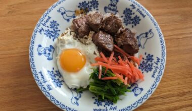 Homemade yakiniku bowl(diced beef)